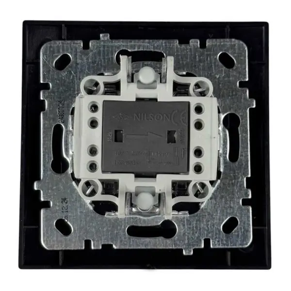 Вимикач Nilson Touran чорний мат 2кл з підсвіткою ( 24381004 ) - фото №1