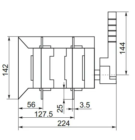 Устройство автоматического ввода резерва CNC YCS1-160А 4Р АС 415В (Б00043128) - фото №3
