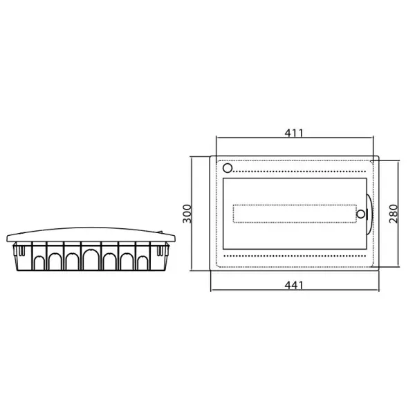 Щит встраиваемый 18 мод. с дверцей RAL9016 Ram Base, DKC - фото №3