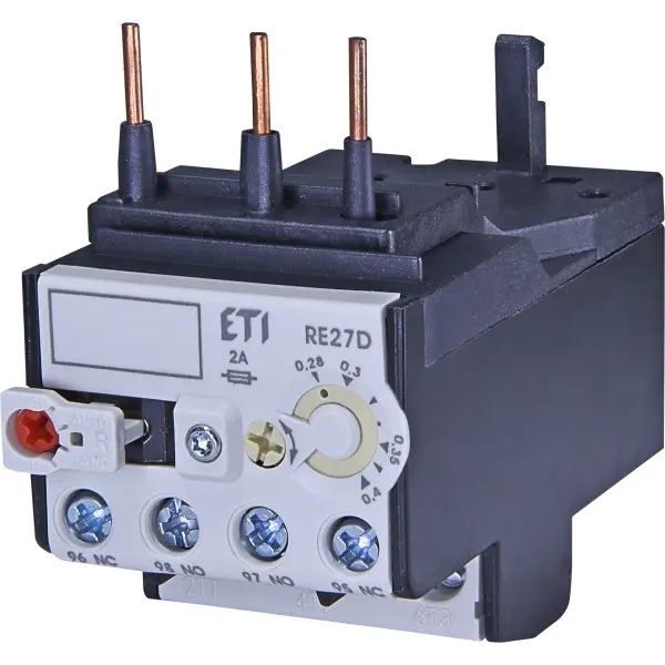 Теплове реле ETI 004642400 RE 27D-0.4 (0.28-0.4A) для CEM9...CEM25 Теплове реле ETI 004642400 RE 27D-0.4 (0.28-0.4A) для CEM9...CEM25