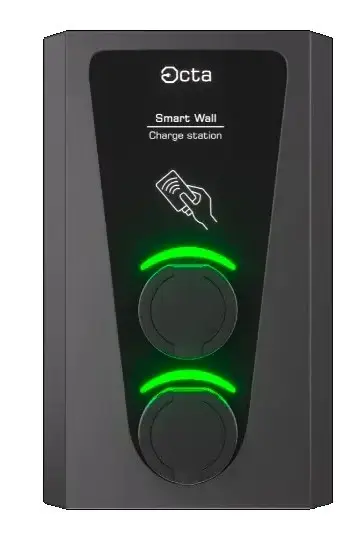 Коммерческая зарядная станция Octa Energy SW244-S22-S22 Smart Wall на 44кВт (розетка 3ф + розетка 3ф)