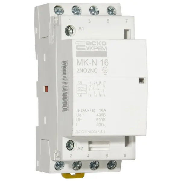 Модульный контактор Аско-Укрем MK-N 4P 16A 2NO+2NC (A0040030028) Модульный контактор Аско-Укрем MK-N 4P 16A 2NO+2NC (A0040030028)
