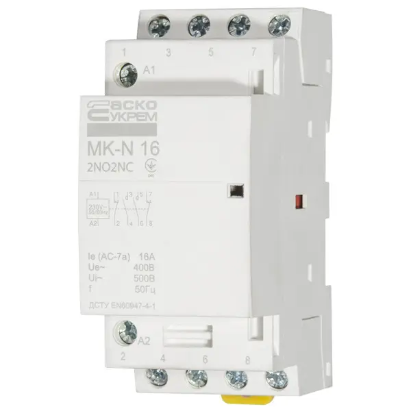 Модульный контактор Аско-Укрем MK-N 4P 16A 2NO+2NC (A0040030028) - фото №3 Модульный контактор Аско-Укрем MK-N 4P 16A 2NO+2NC (A0040030028) - фото №3
