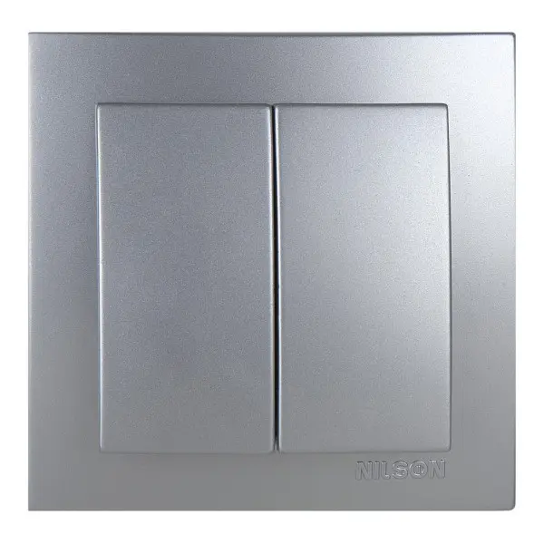 Вимикач Nilson Touran срібло 2кл ( 24131003 )