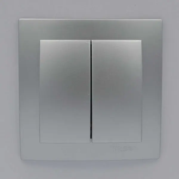 Вимикач Nilson Touran срібло 2кл ( 24131003 ) - фото №1