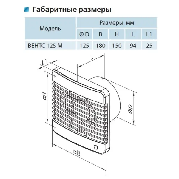 Осевой вентилятор Vents 125 М Турбо - фото №2