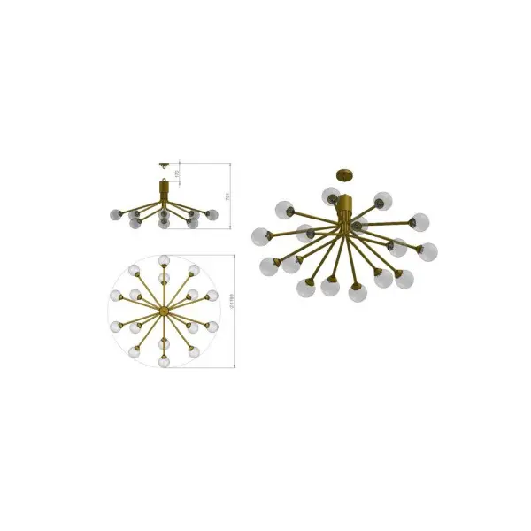 Люстра Pikart 24887-1 Dandelion G9 16x60W IP20 - фото №1