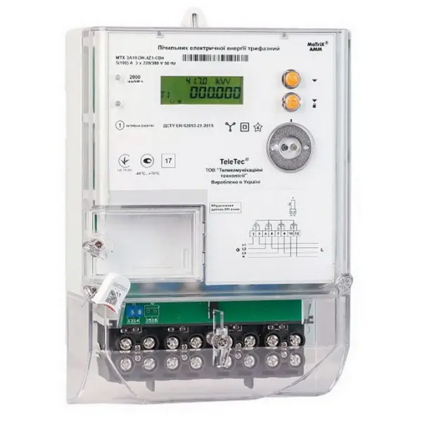 Електричний лічильник Teletec MTX 3G20.DD.3Z3-CD4 Електричний лічильник Teletec MTX 3G20.DD.3Z3-CD4