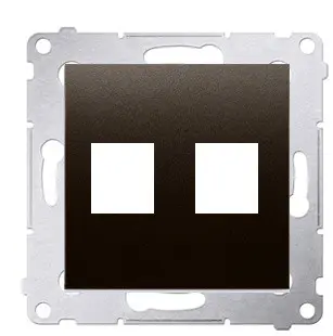 Пряма інформаційна розетка Kontakt Simon Simon 54 Premium DKP2.01/46 під 2xRJ45 Keystone із супортом (бронза)