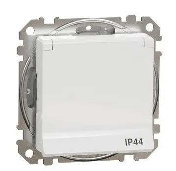 Розетка Schneider Electric Sedna Design & Elements с заземлением шторками и крышкой IP44 белая SDD211024 Розетка Schneider Electric Sedna Design & Elements с заземлением шторками и крышкой IP44 белая SDD211024