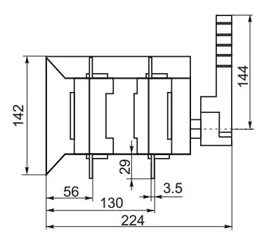 Устройство автоматического ввода резерва CNC YCS1-250А 3Р 415В (Б00042805) - фото №3