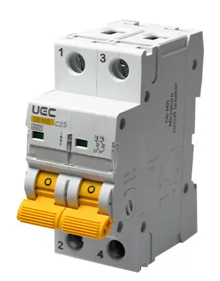 Автоматический выключатель UEC SB-M8 2P 25A C 4,5кA (MCB45-2-025-C)
