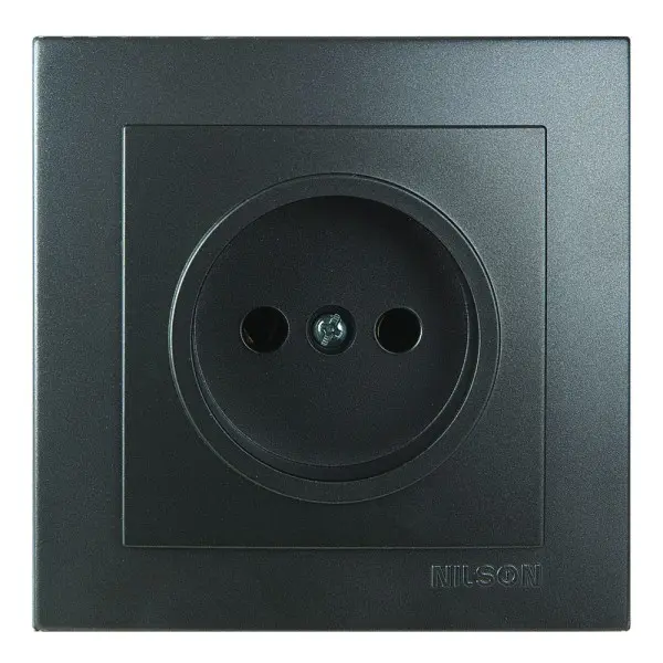 Розетка Nilson Touran антрацит 1-на без заземлення ( 24161015 )