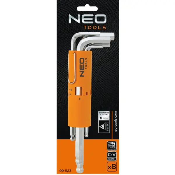 Набір шестигранних ключів Neo Tools 09-523 2.5-10мм (8шт) - фото №1