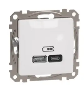 Розетка USB Schneider Electric Sedna Design & Elements A+C 3A 45Вт белая SDD111404 Розетка USB Schneider Electric Sedna Design & Elements A+C 3A 45Вт белая SDD111404