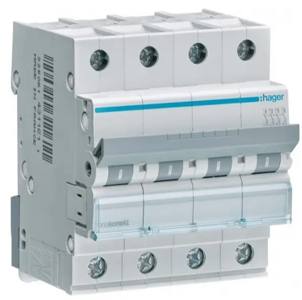Автоматичний вимикач Hager MCN406 6кА C 6A 4P