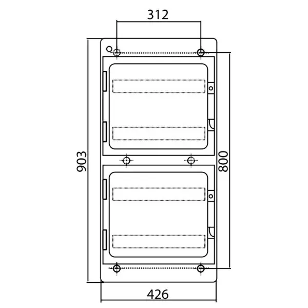 Щит настінний 72 мод. з дверцятами RAL7035 Ram Base, DKC - фото №1