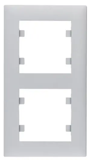 Вертикальна двомісна рамка Hager WL5622 Lumina-Intense 2X (срібляста)