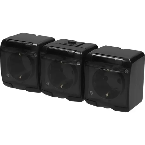Розетка трехместная Eti Hermetics RHE-3sd-BL с з/к IP54 черная/прозрачная крышка (4668092) Розетка трехместная Eti Hermetics RHE-3sd-BL с з/к IP54 черная/прозрачная крышка (4668092)