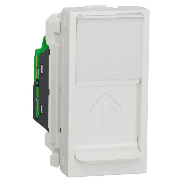 Одинарная компьютерная розетка Schneider Electric NU341018 RJ45 cat.5e UTP с полем для надписи 1М (белая)