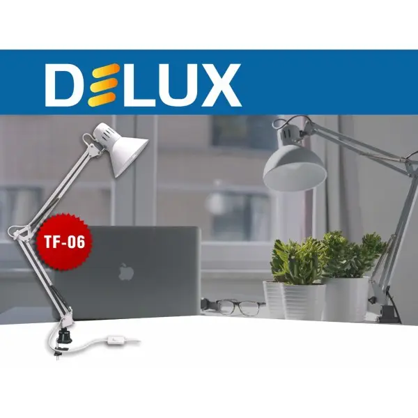 Світильник настільний Delux TF-06 E27 білий - фото №4
