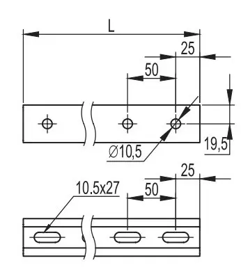 С-образный профиль DKC BPM4130 41х41 LAS, L 3000, 2,5мм - фото №1