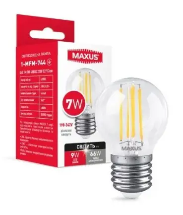 Филаментная лампа Maxus G45 FM 220Вт E27 Clear (1-MFM-744) - фото №1