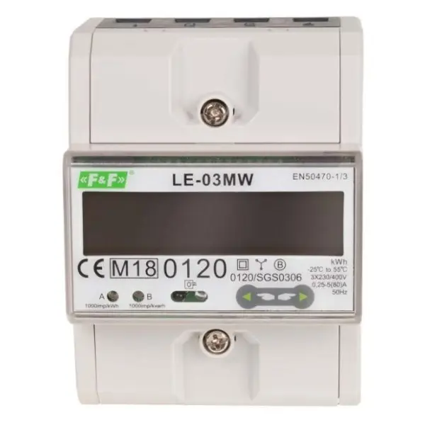 Счетчик электроэнергии F&F LE-03MW 3х230/400В 80А - фото №1 Счетчик электроэнергии F&F LE-03MW 3х230/400В 80А - фото №1
