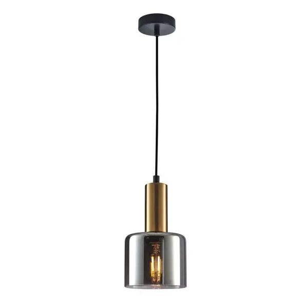 Подвесной светильник, люстра Italux PND-65342-1-BRO+SG Santia E27 1x40W IP20 янтарный Подвесной светильник, люстра Italux PND-65342-1-BRO+SG Santia E27 1x40W IP20 янтарный