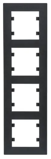 Вертикальна чотиримісна рамка Hager WL5643 Lumina-Intense 4X (чорна)