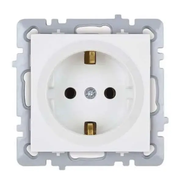 Розетка Nilson Touran біла 1-на з заземленням без рамки ( 24110417 )