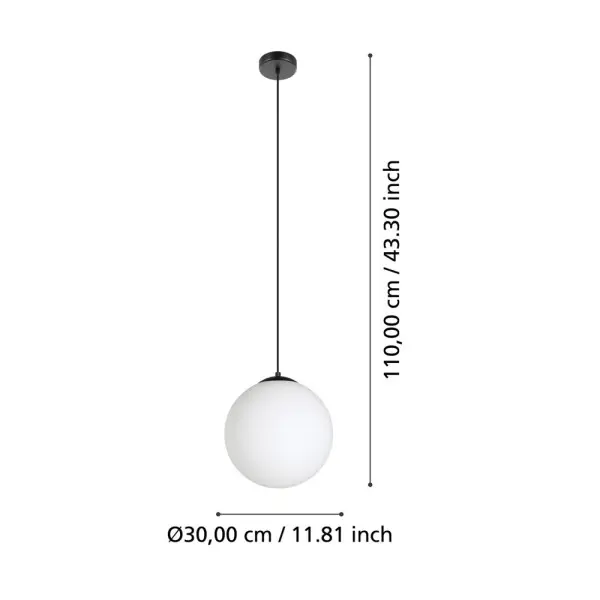Подвесной светильник, люстра Eglo 900511 Rondo E27 1x40W IP20 черный - фото №1