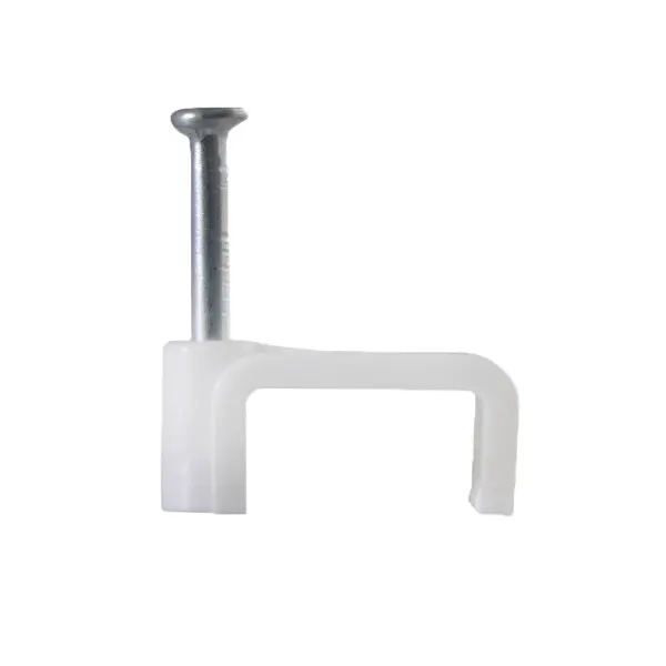 Кабельная скоба Аско-Укрем 9мм плоска белая 100шт (A0150030020)