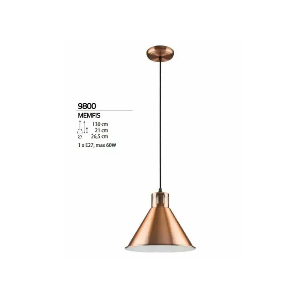 Світильник Nowodvorski 9800 Memfis E27 60W IP20 Copper - фото №1 Світильник Nowodvorski 9800 Memfis E27 60W IP20 Copper - фото №1