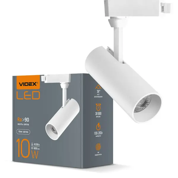 Трековый LED светильник Videx 10Вт 4100K (VL-TR04-104W) белый - фото №4