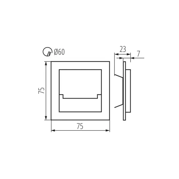 Світильник для підсвітки сходів/коридору Kanlux 29854 Sabik LED 1x0.8W 4000K 14Lm IP20 чорний - фото №4 Світильник для підсвітки сходів/коридору Kanlux 29854 Sabik LED 1x0.8W 4000K 14Lm IP20 чорний - фото №4