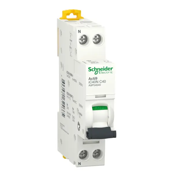 Автоматичний вимикач Schneider Electric Acti9 A9P54640 1P+N 40А C 6кА Автоматичний вимикач Schneider Electric Acti9 A9P54640 1P+N 40А C 6кА