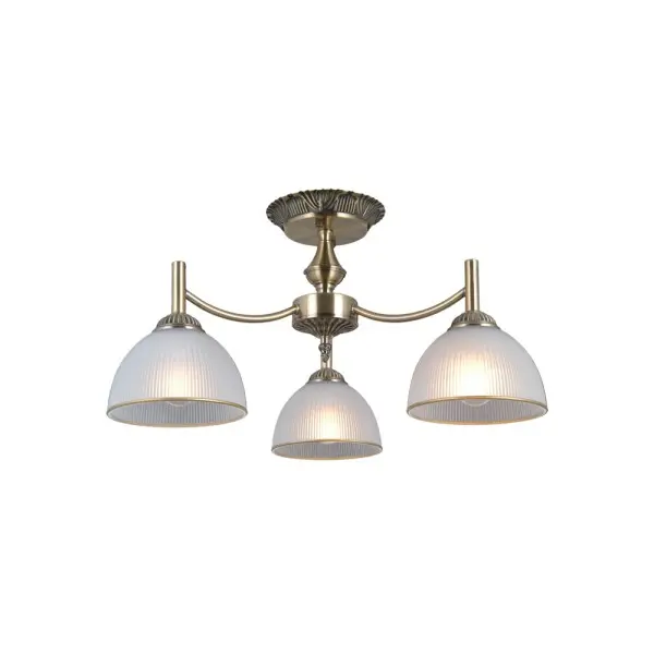 Люстра Italux PND-40653-3-ABR-WH Fener E27 3x40W IP20 латунна - фото №1