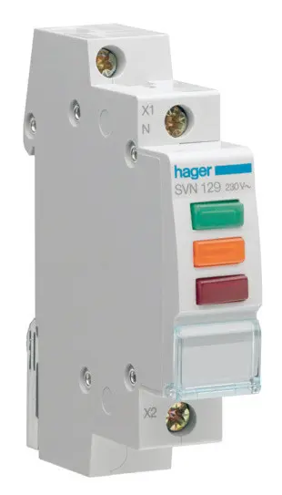 Сигнальна лампа Hager SVN129 червоний/зелений/оранжевий