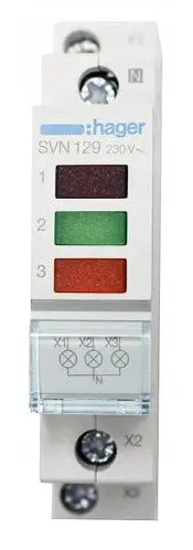 Сигнальна лампа Hager SVN129 червоний/зелений/оранжевий - фото №1