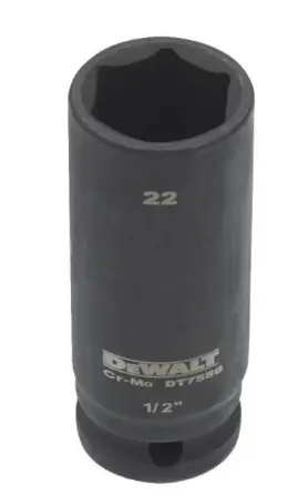 Удлиненная торцевая головка DeWALT DT7556 Impact 22мм