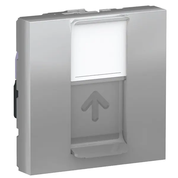 Одинарна комп'ютерна розетка Schneider Electric NU341730 RJ45 cat.6 STP із полем для напису 2М (алюміній)