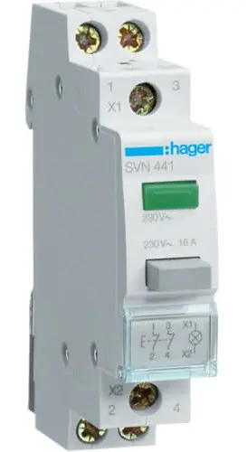 Зеленая кнопка с LED индикатором SVN441 2НЗ