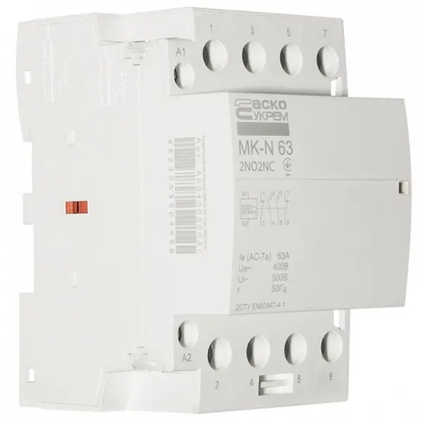 Модульный контактор Аско-Укрем MK-N 4P 63A 2NO+2NC (A0040030037) Модульный контактор Аско-Укрем MK-N 4P 63A 2NO+2NC (A0040030037)