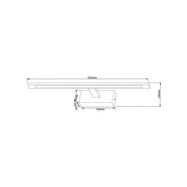 Світильник підсвітка для дзеркала Zuma Line W89443-20W-CH Alter LED 1x20W 4000K 2400Lm IP44 хром (5905316636385) - фото №1