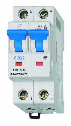 Автоматичний вимикач Schrack BM617220 6кА 20А 2P C