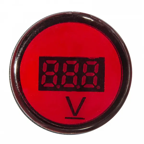 Красный постовой вольтметр Аско-Укрем AD22-22 DVM DC 5-30В - фото №2