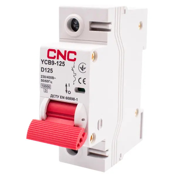 Автоматический выключатель CNC YCB9-125 1Р 125А 10kA D - фото №1