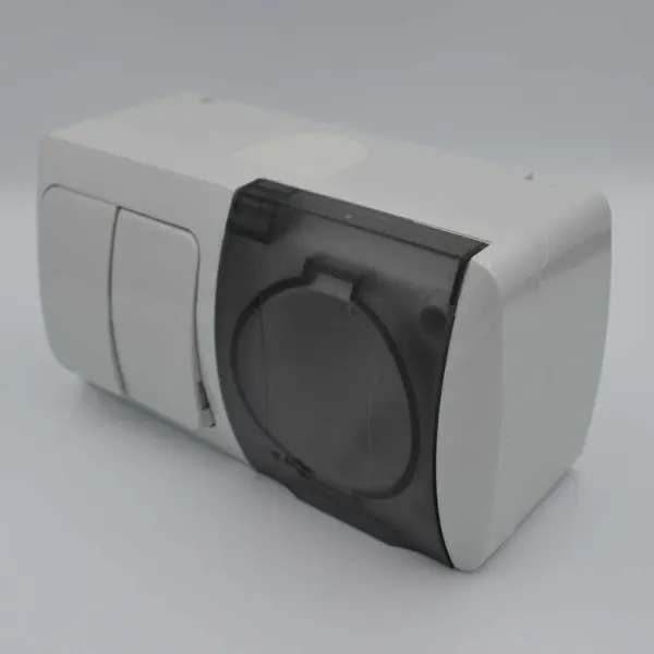 Выключатель EVA серый 2кл + Розетка с заземлением с крышкой IP54 ( 554-011500-922 ) - фото №2 Выключатель EVA серый 2кл + Розетка с заземлением с крышкой IP54 ( 554-011500-922 ) - фото №2
