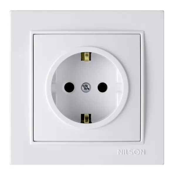 Розетка Nilson Thor біла 1-на з заземленням ( 27111017 )